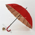 23 Inches 16 Red Panels Straight Auto Sun Umbrella (YSS0144-5)